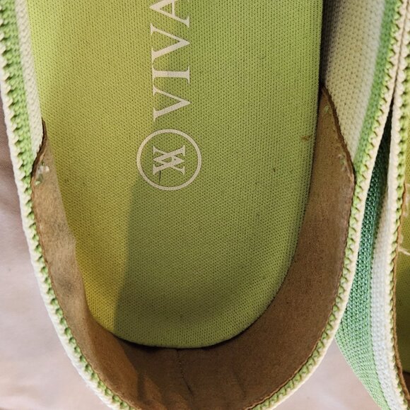 VIVAIA Margot square toe v-cut lime green flats shoes - Picture 9 of 10